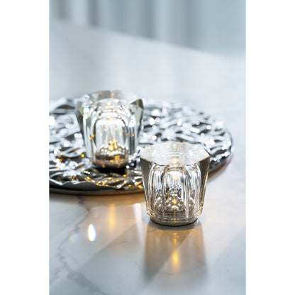 Diamant Kristal Tafellamp met Ingebouwde Accu – Draadloos & Dimbaar – Ø 8,2 cm × H 9 cm