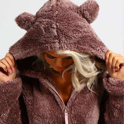 Cuddle Volwassenen Fleece Onesie | Superzacht met Berenoortjes 6