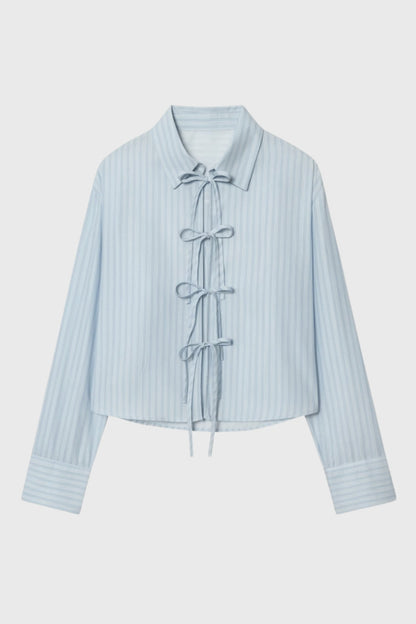 Dames Blouse Lange Mouwen Striksluiting Getailleerd