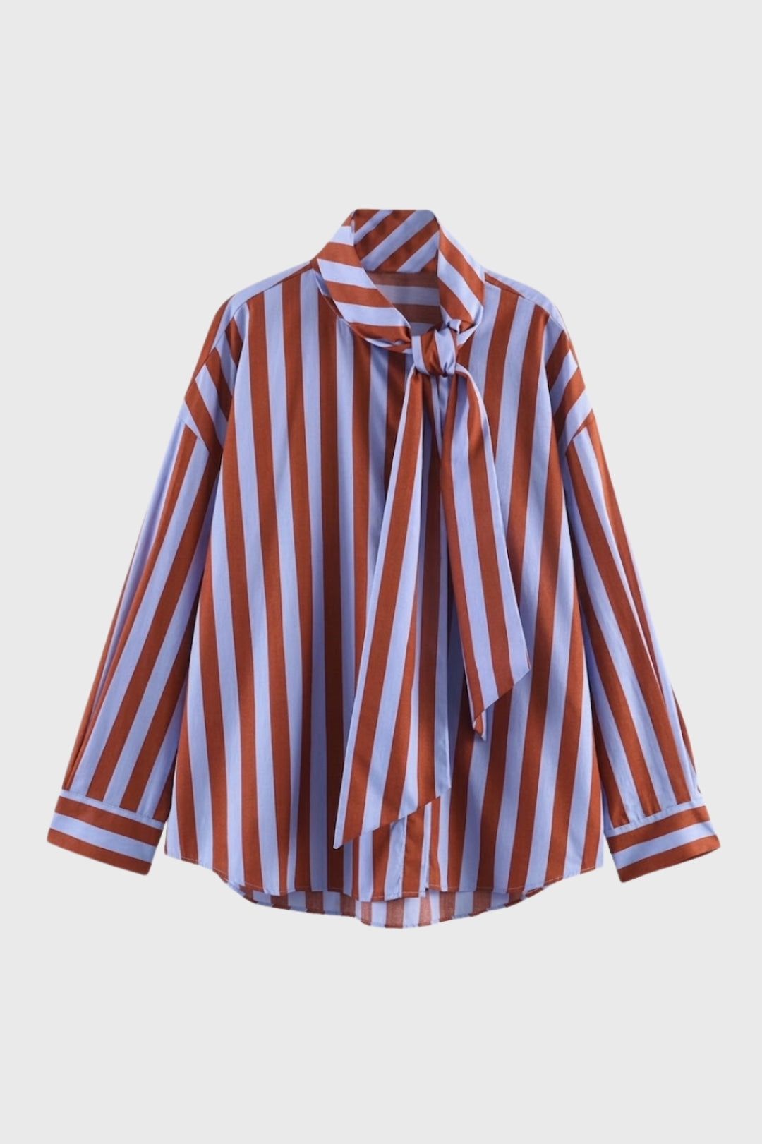 Dames Blouse Oversized Gestreept met Strik - StudioMarella