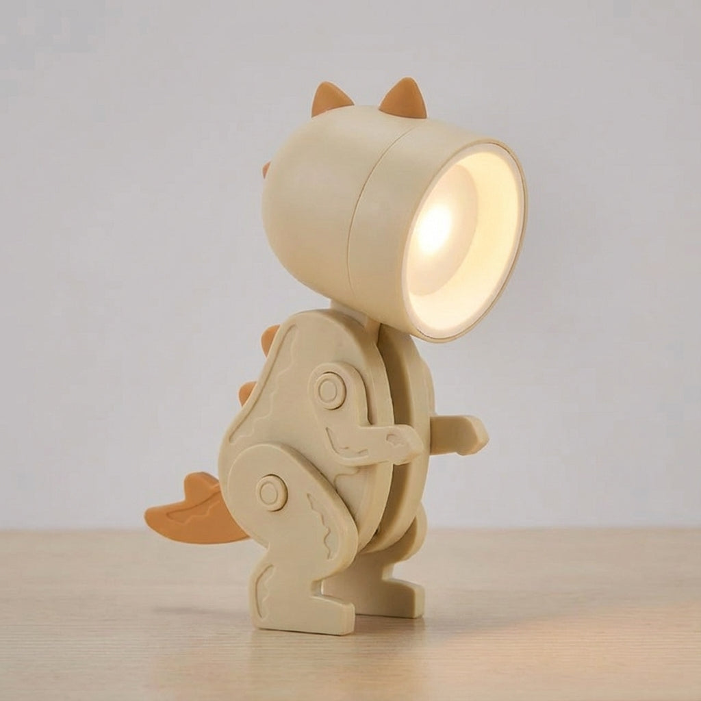 Bureaulamp Dinosaurus Opvouwbaar LED Warm Licht Draagbaar Clip Groen Blauw Roze Geel Speels Kinderkamer Kantoor Compact Reislamp USB