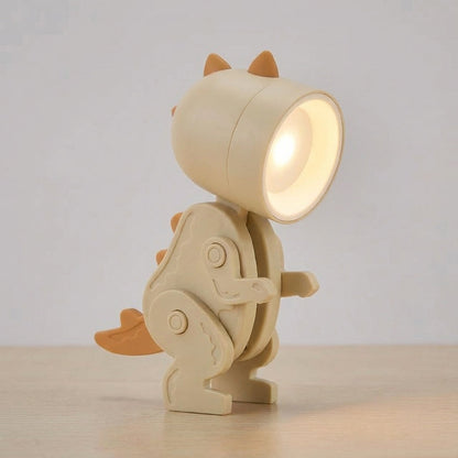 Bureaulamp Dinosaurus Opvouwbaar LED Warm Licht Draagbaar Clip Groen Blauw Roze Geel Speels Kinderkamer Kantoor Compact Reislamp USB
