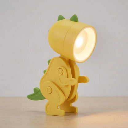 Bureaulamp Dinosaurus Opvouwbaar LED Warm Licht Draagbaar Clip Groen Blauw Roze Geel Speels Kinderkamer Kantoor Compact Reislamp USB