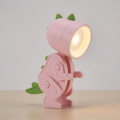 Bureaulamp Dinosaurus Opvouwbaar LED Warm Licht Draagbaar Clip Groen Blauw Roze Geel Speels Kinderkamer Kantoor Compact Reislamp USB