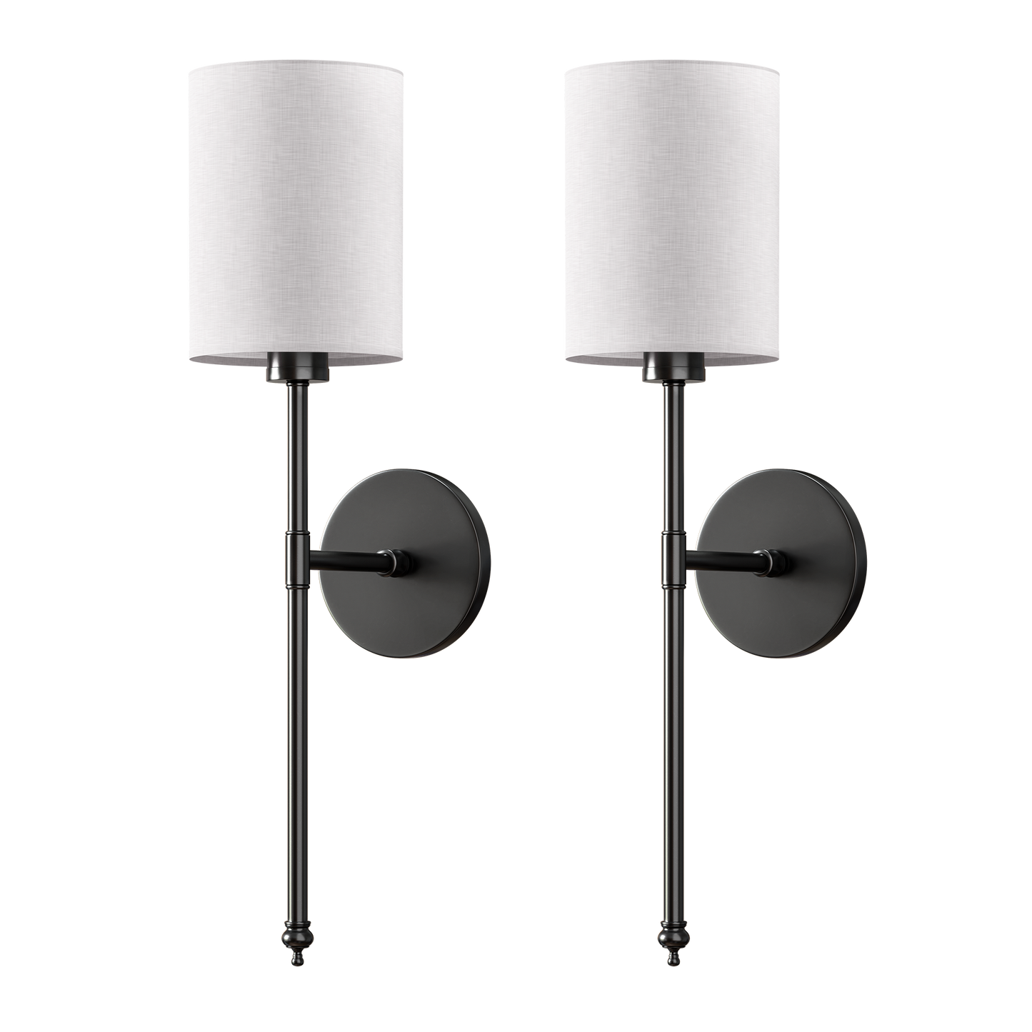Wandlamp Goud Witte Cilinderkap Set 2 Draadloos Afstandsbediening Dimbaar RGB Slaapkamer