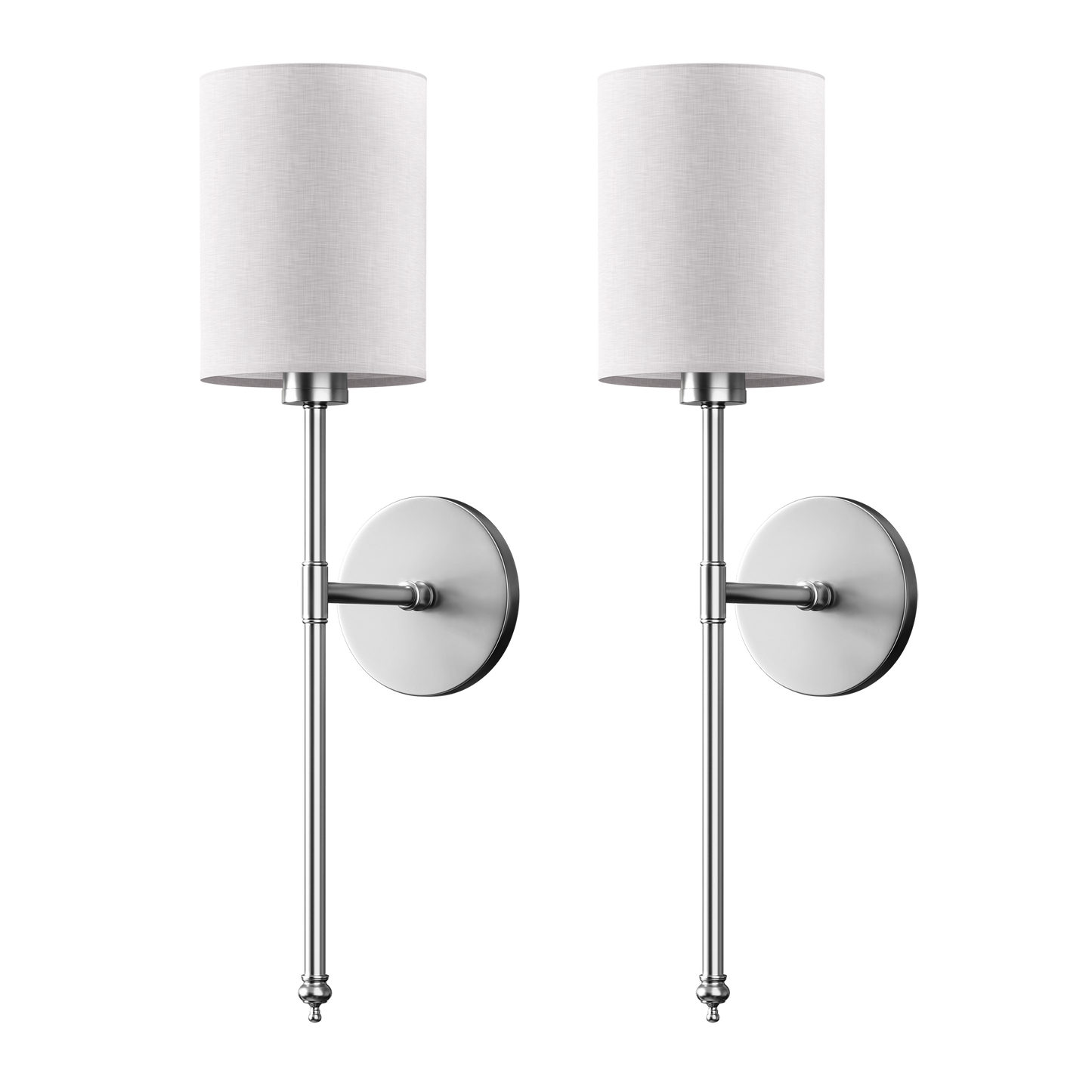 Wandlamp Goud Witte Cilinderkap Set 2 Draadloos Afstandsbediening Dimbaar RGB Slaapkamer