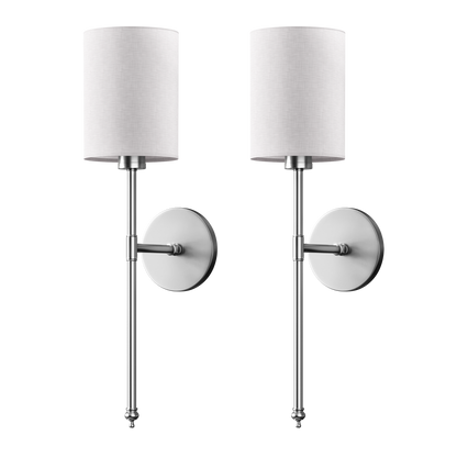 Wandlamp Goud Witte Cilinderkap Set 2 Draadloos Afstandsbediening Dimbaar RGB Slaapkamer