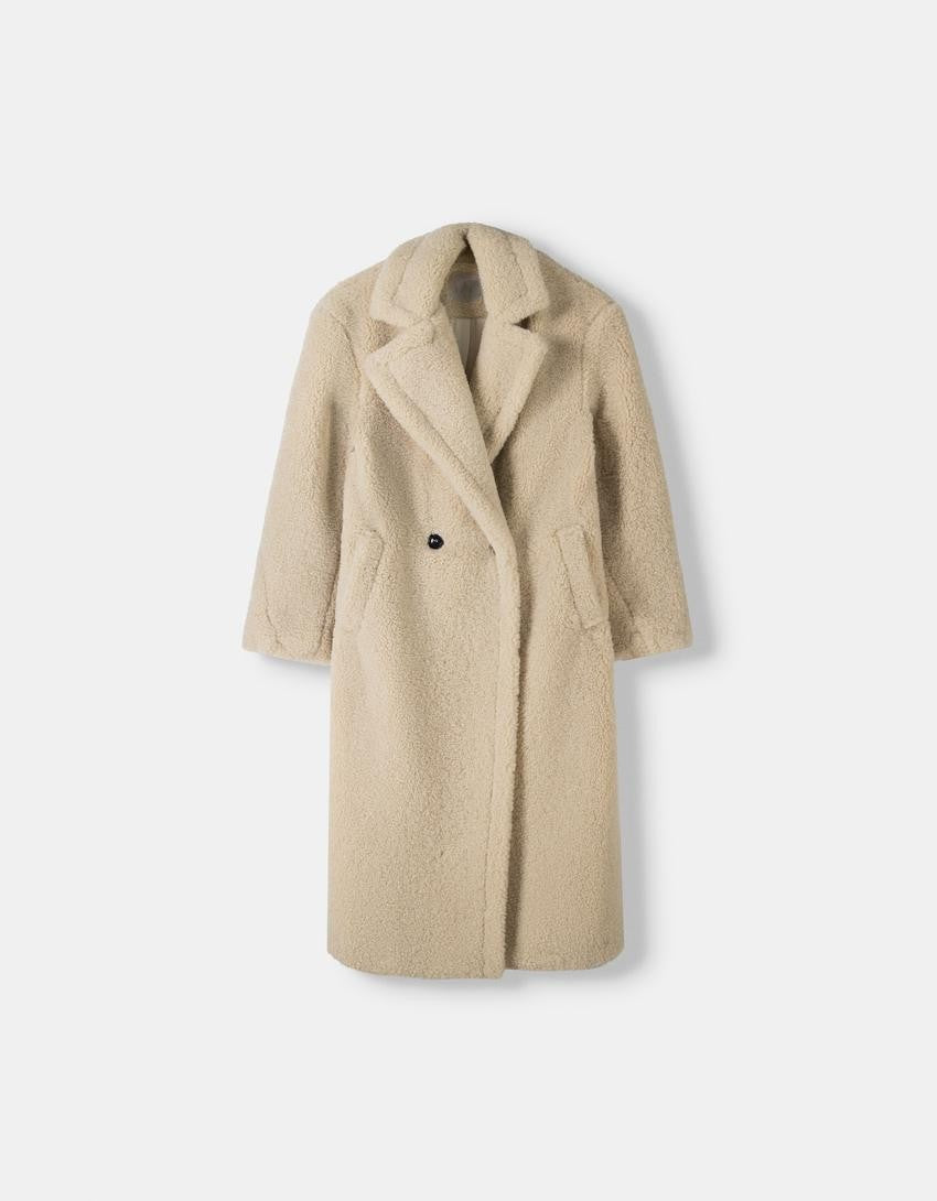 Dames Winterjas Lange Teddy Double-Breasted Warm en Zacht - StudioMarella