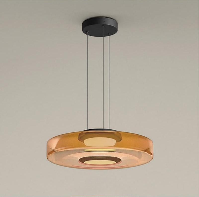 Hanglamp Glas LED Amber Groen Grijs Meerdere Lagen Woonkamer Eetkamer Keuken Moderne Plafondlamp Bauhaus Sfeer