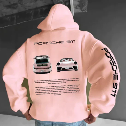 Sport Hoodie met Auto Print en Stoere Tekst