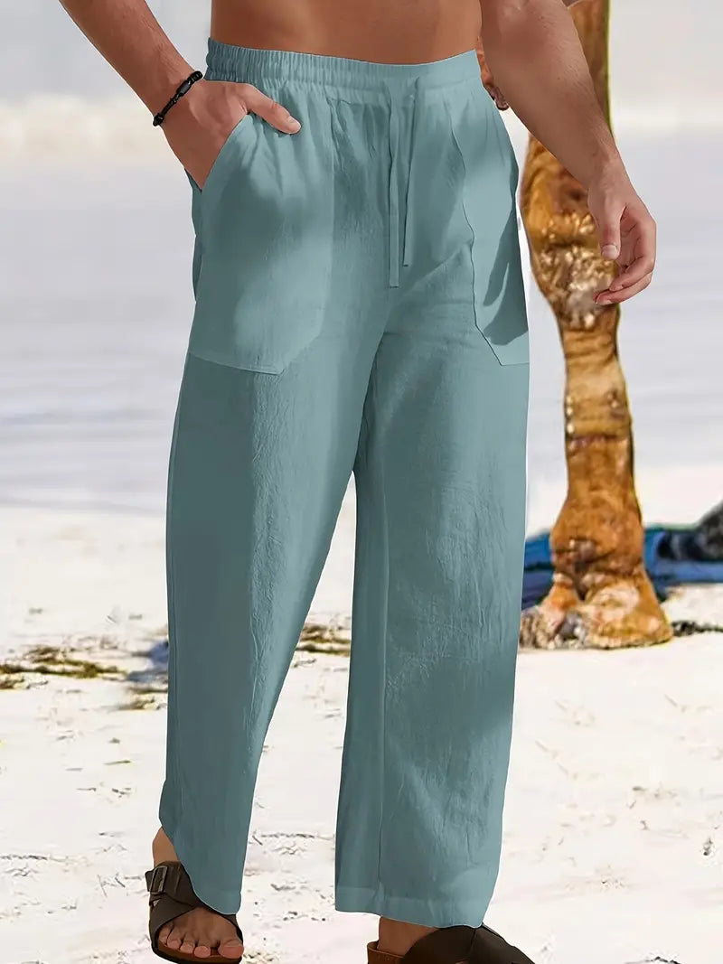 Lichte Zomerbroek Heren Linnen Casual Maes