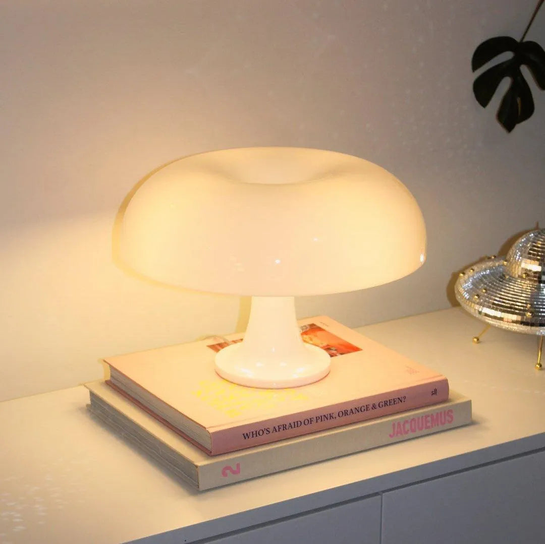Tafellamp Acryl Paddenstoel Design Wit 32cm Nachtkastlamp Slaapkamer Sfeerverlichting