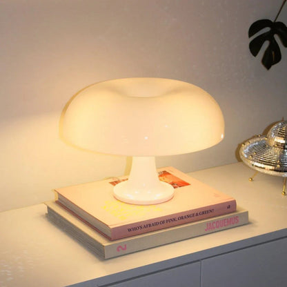 Tafellamp Acryl Paddenstoel Design Wit 32cm Nachtkastlamp Slaapkamer Sfeerverlichting