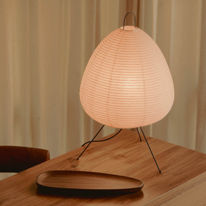 Tafellamp Rijstpapier Japans Minimalistisch 28cm Metalen Frame Sfeerverlichting Wit
