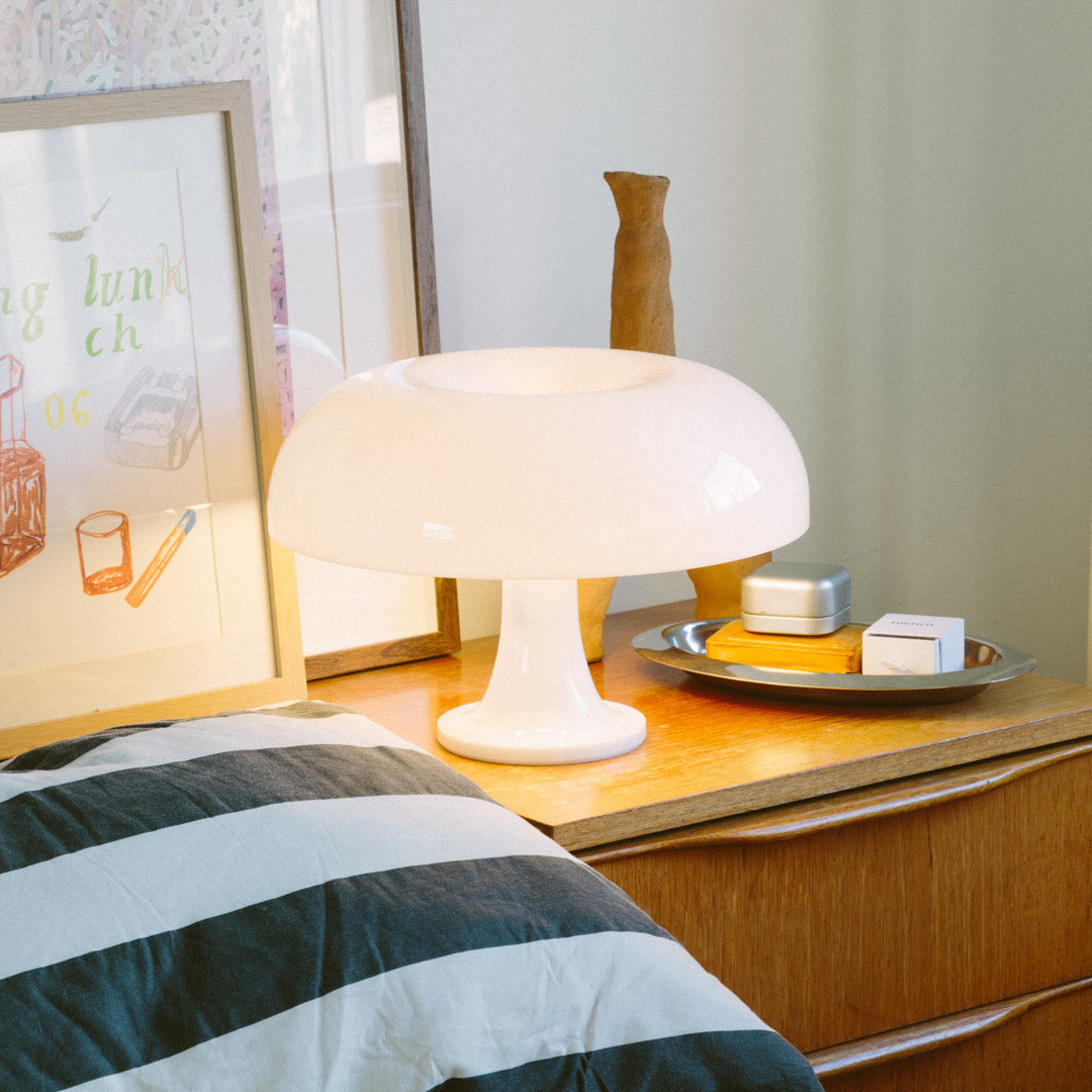 Tafellamp Acryl Paddenstoel Design Wit 32cm Nachtkastlamp Slaapkamer Sfeerverlichting