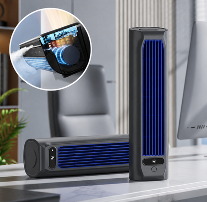 Compacte Wandventilator met Koelfunctie 2000mAh Oplaadbaar Bladloos Ontwerp voor Thuis Kantoor Slaapkamer