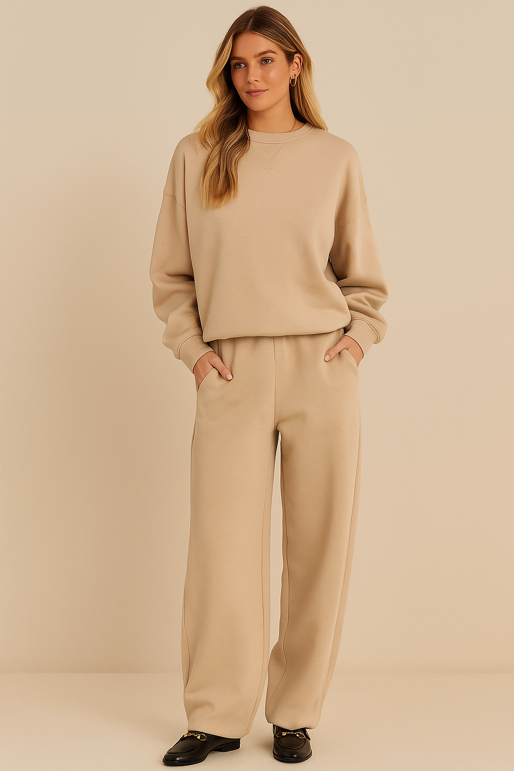 Dames Sweater Set Lange Mouwen Zacht Tweedelig Comfort