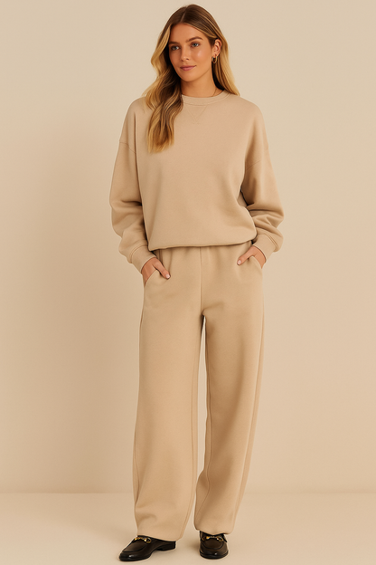 Dames Sweater Set Lange Mouwen Zacht Tweedelig Comfort