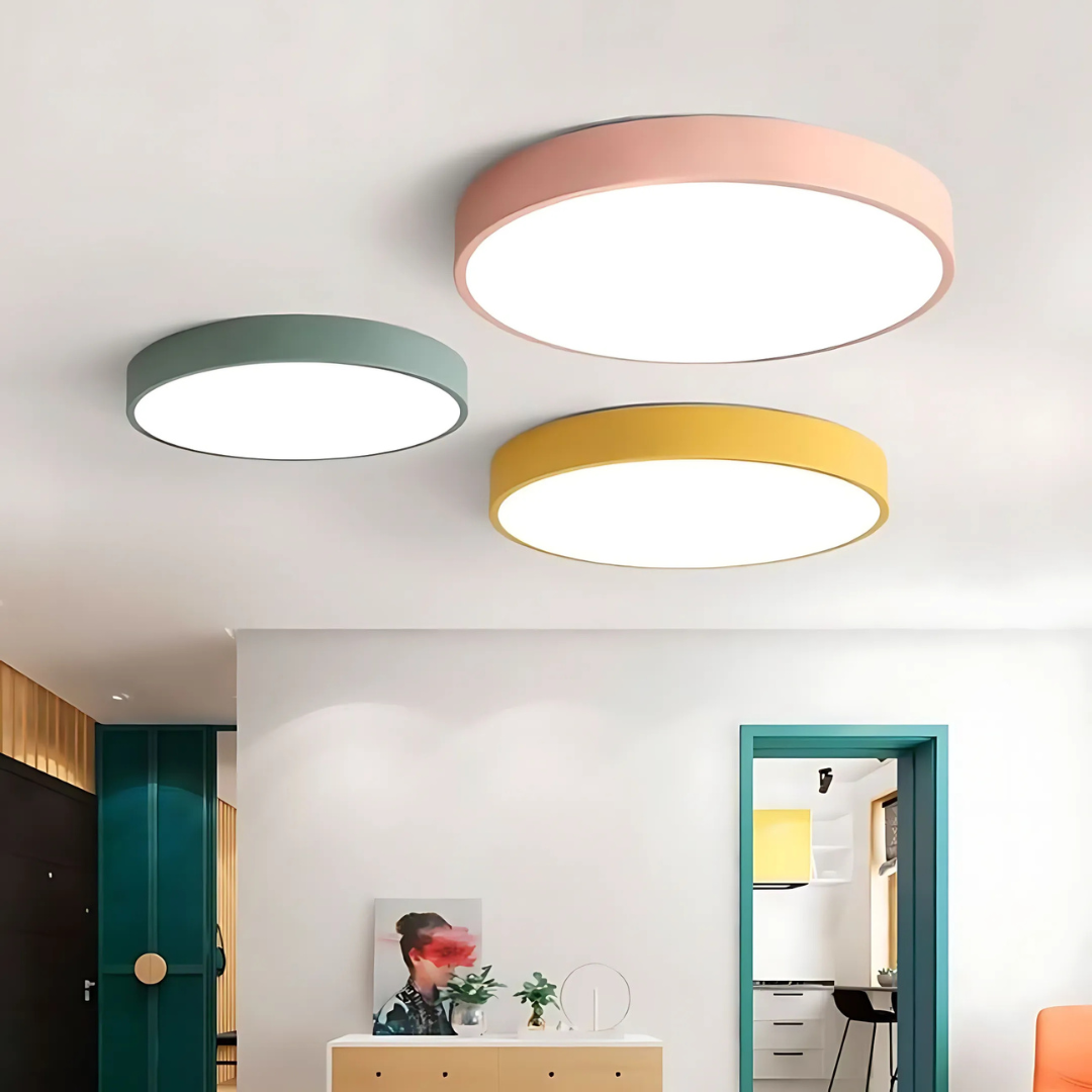 Plafondlamp Rond Hout Scandinavisch LED Warm Licht Acryl Natuurlijk Design
