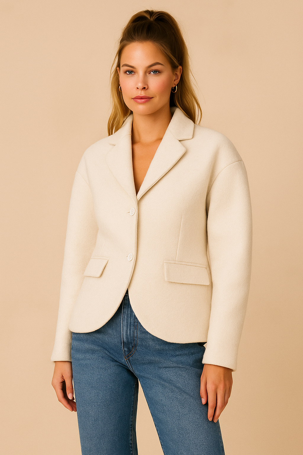 Dames Wollen Jas Warm en Stijlvol Luxe Model - StudioMarella