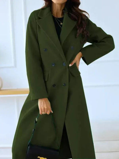 Dames Winterjas Lang Warm Getailleerd Elegant Model