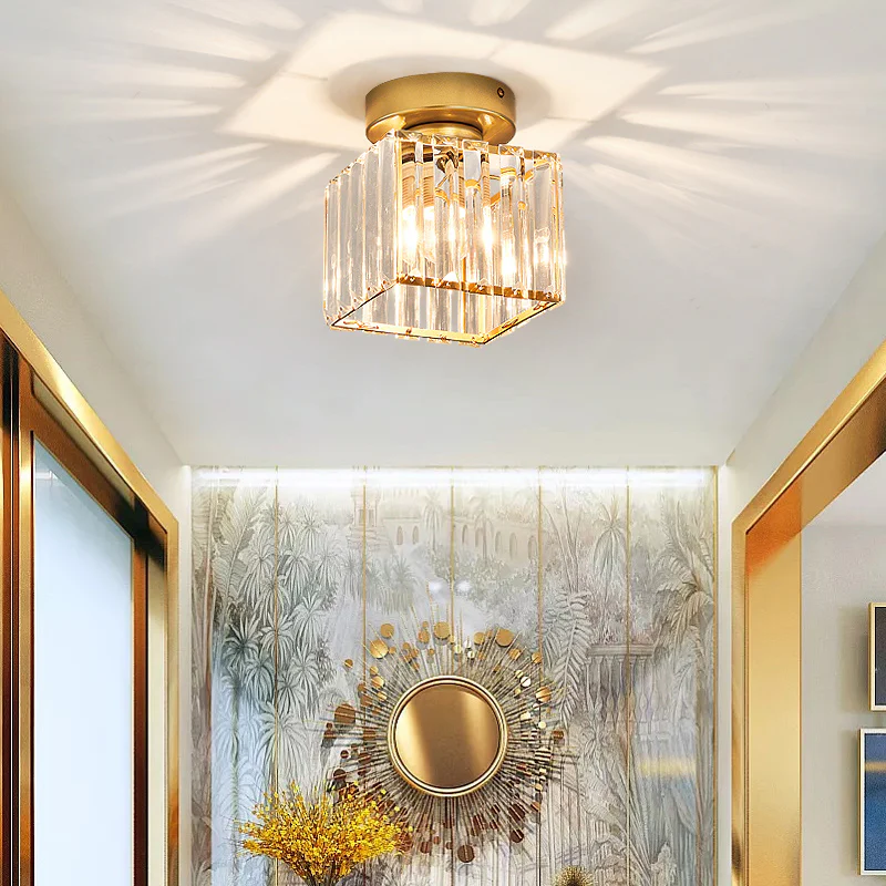 Plafondlamp Kristal Zwart Zilver Goud E27 Opbouw Modern Hal Woonkamer