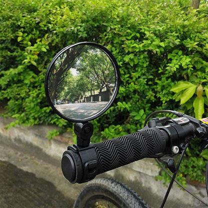 360° Verstelbare Fietsspiegel Stuur Achteruitkijkspiegel Rond Ovaal Veiligheid