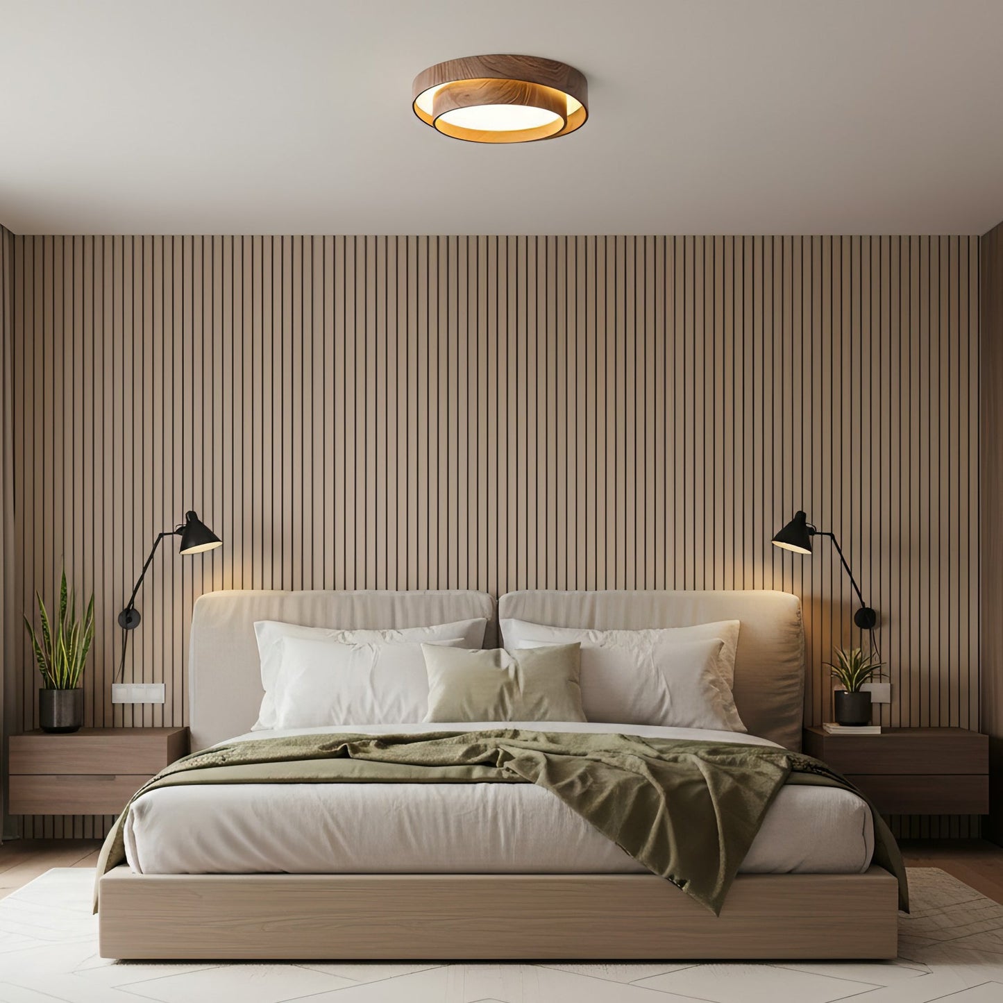 Plafondlamp Walnootlook LED Rond 40cm 50cm Modern Design