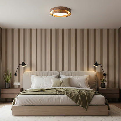 Plafondlamp Walnootlook LED Rond 40cm 50cm Modern Design