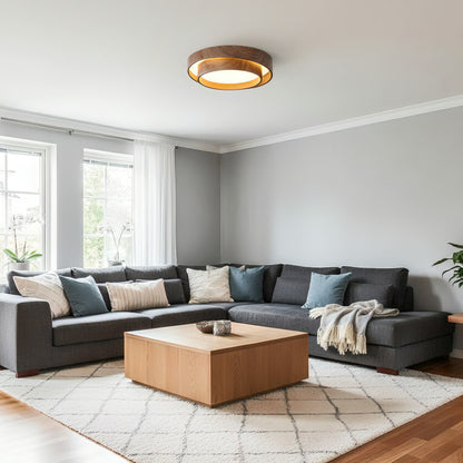 Plafondlamp Walnootlook LED Rond 40cm 50cm Modern Design