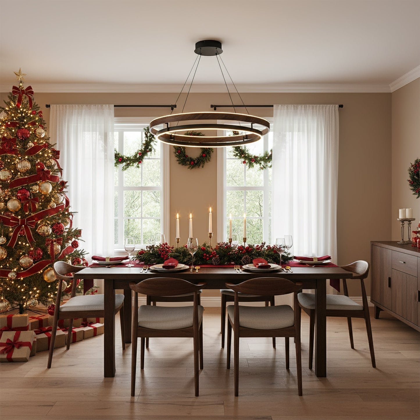 Moderne LED Hanglamp met Ringen – Design Verlichting met Warm Licht