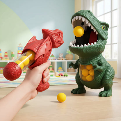 Dinosaurus Schietspel voor Kinderen met Zachte Schuimballen en Doelbord | Actief Binnen- en Buitenspeelgoed voor Hand-Oog Coördinatie