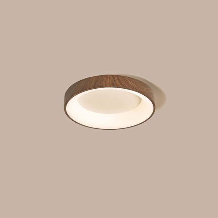 LED Plafondlamp Houtlook IJzer Acryl Rond Woonkamer Slaapkamer Hal Moderne Plafondlamp Scandinavisch Design Warm Licht
