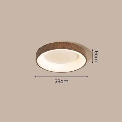 LED Plafondlamp Houtlook IJzer Acryl Rond Woonkamer Slaapkamer Hal Moderne Plafondlamp Scandinavisch Design Warm Licht