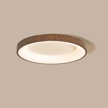 LED Plafondlamp Houtlook IJzer Acryl Rond Woonkamer Slaapkamer Hal Moderne Plafondlamp Scandinavisch Design Warm Licht