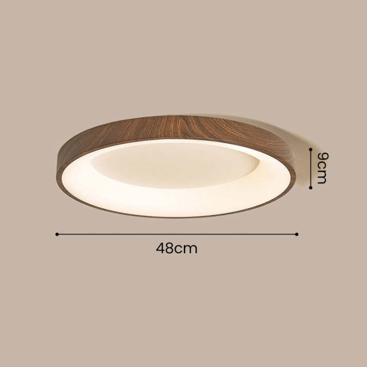 LED Plafondlamp Houtlook IJzer Acryl Rond Woonkamer Slaapkamer Hal Moderne Plafondlamp Scandinavisch Design Warm Licht
