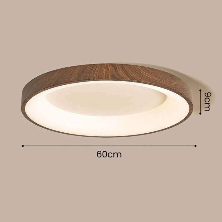 LED Plafondlamp Houtlook IJzer Acryl Rond Woonkamer Slaapkamer Hal Moderne Plafondlamp Scandinavisch Design Warm Licht