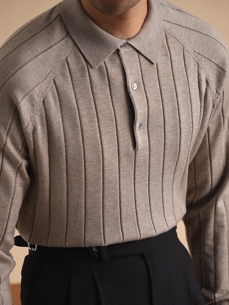 Heren Polo Klassieke Stijl Fijn Gebreid - StudioMarella