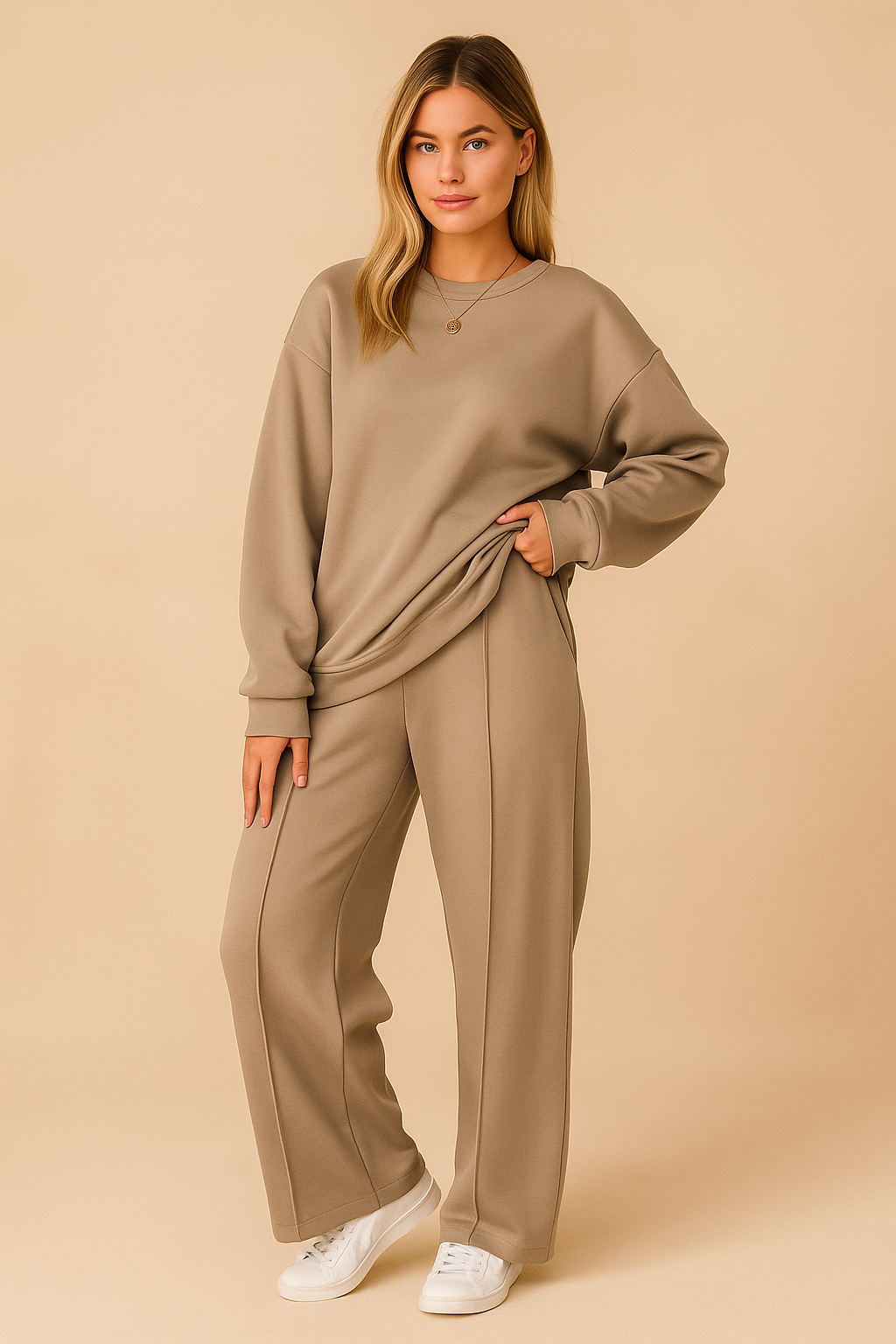 Dames Oversized Set Broek en Crewneck Koreaanse Stijl