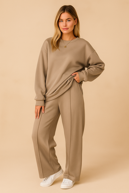 Dames Oversized Set Broek en Crewneck Koreaanse Stijl