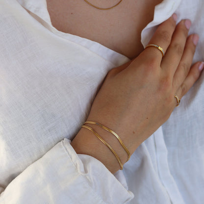 Goudkleurige Armband Dubbel Waterdicht RVS