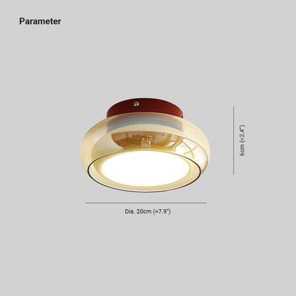 Plafondlamp Cognac Glas Metaal Rood Accent 3 Lichtkleuren LED Woonkamer Slaapkamer Luxe