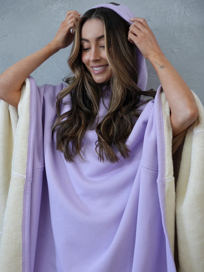 Fleece Poncho Warm en Zacht met Capuchon Luxe Kwaliteit