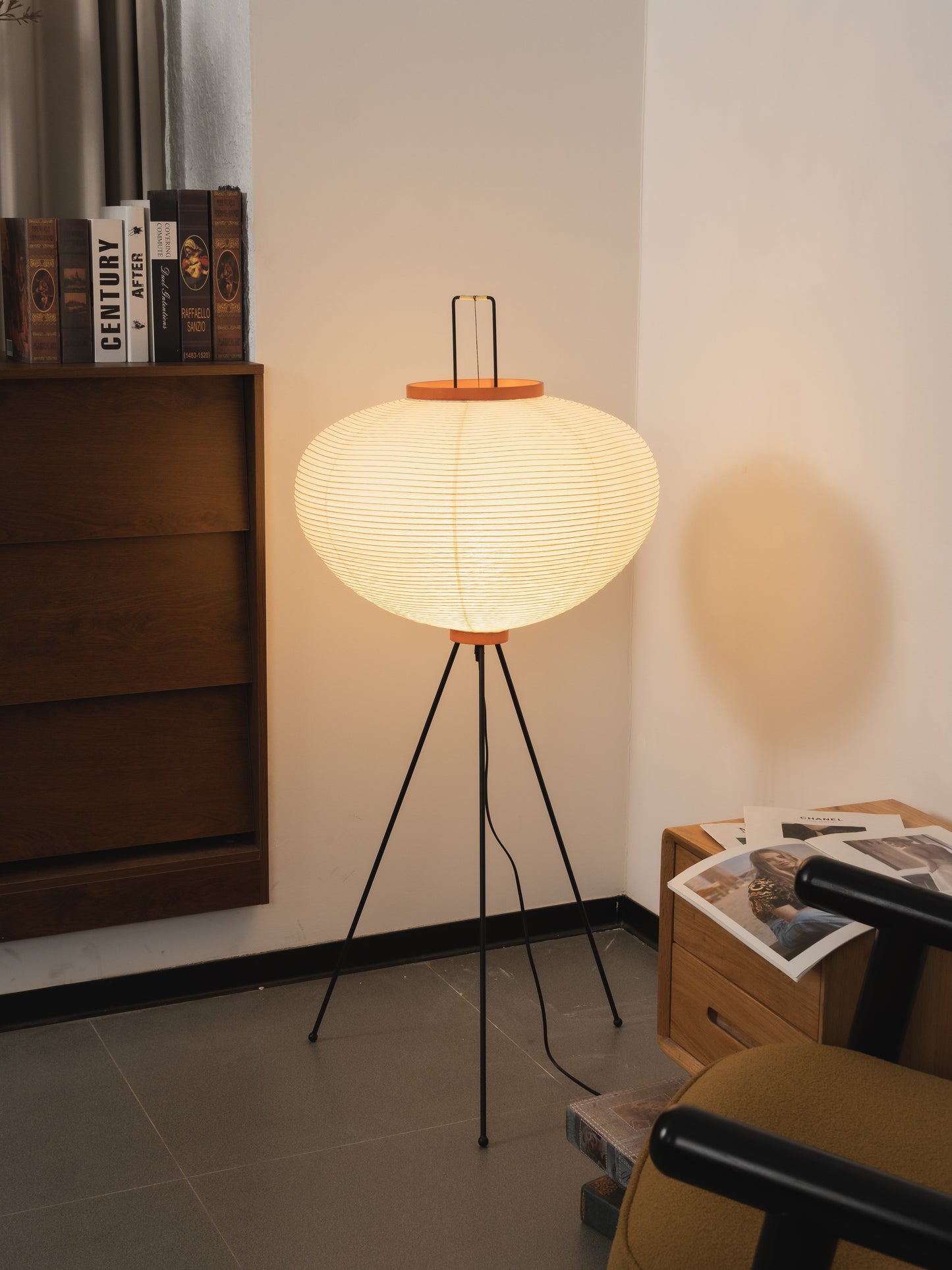Akari Vloerlamp Mulberypapier Metaal Japanse Stijl Woonkamer