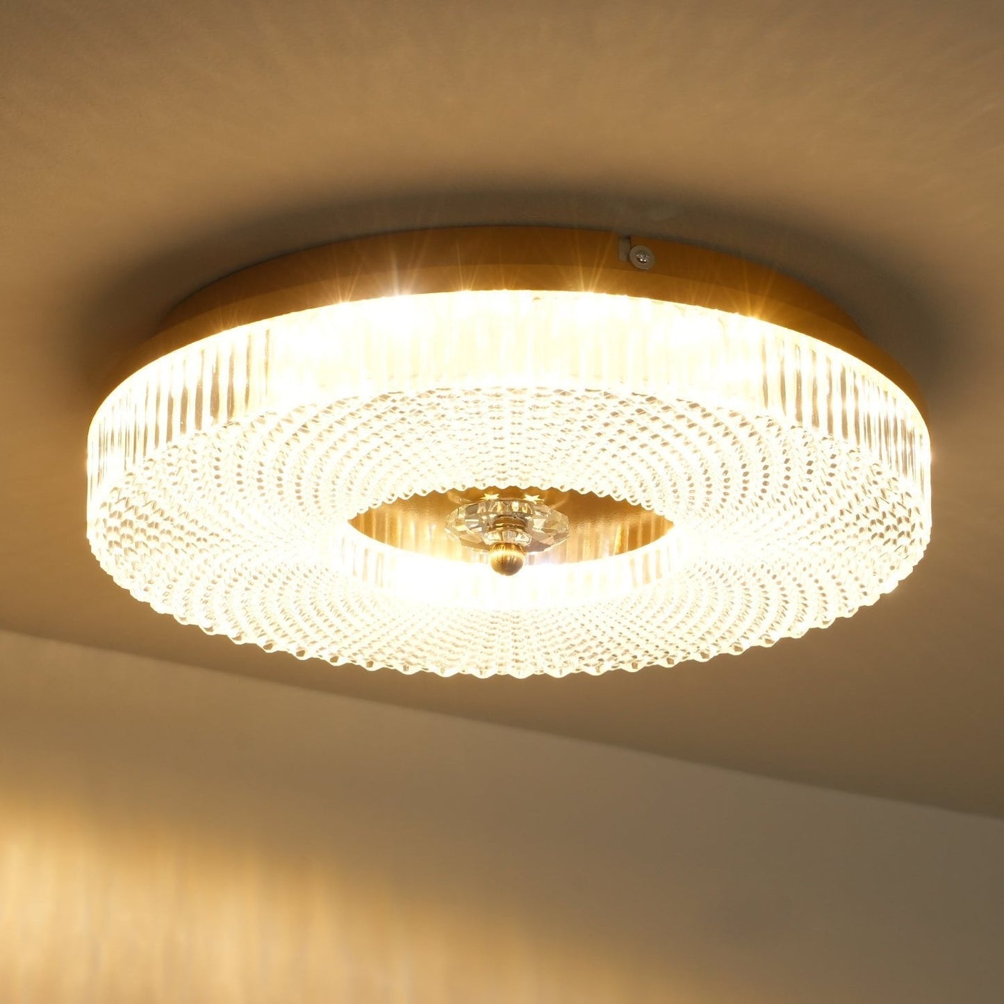 LED Plafondlamp Rond IJzer Acryl Dimbaar 3000K 4000K 6000K Zwart Wit Goud