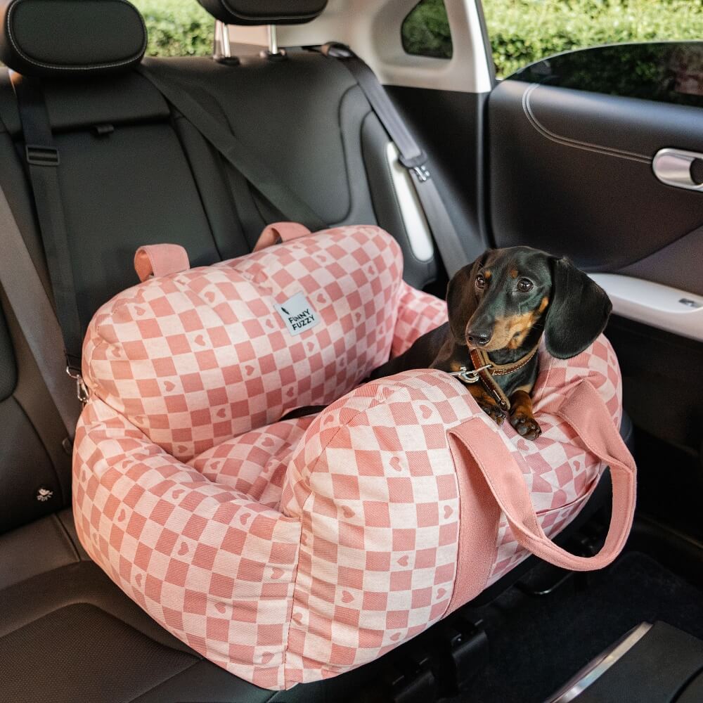 Autostoel Hondenmand First Class - Comfortabel Reiskussen voor Hond of Kat - Verstelbaar Wasbaar Autoreizen