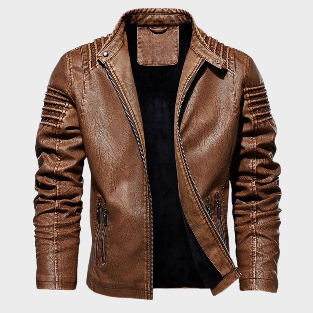 Leren Motorjack Heren Zwart Biker Stijl - StudioMarella