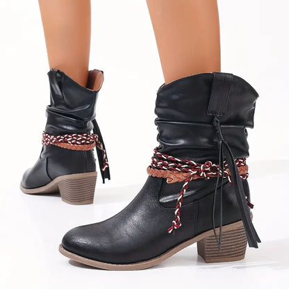 Dames Enkellaarsjes Western Stijl Cowboy Laarzen