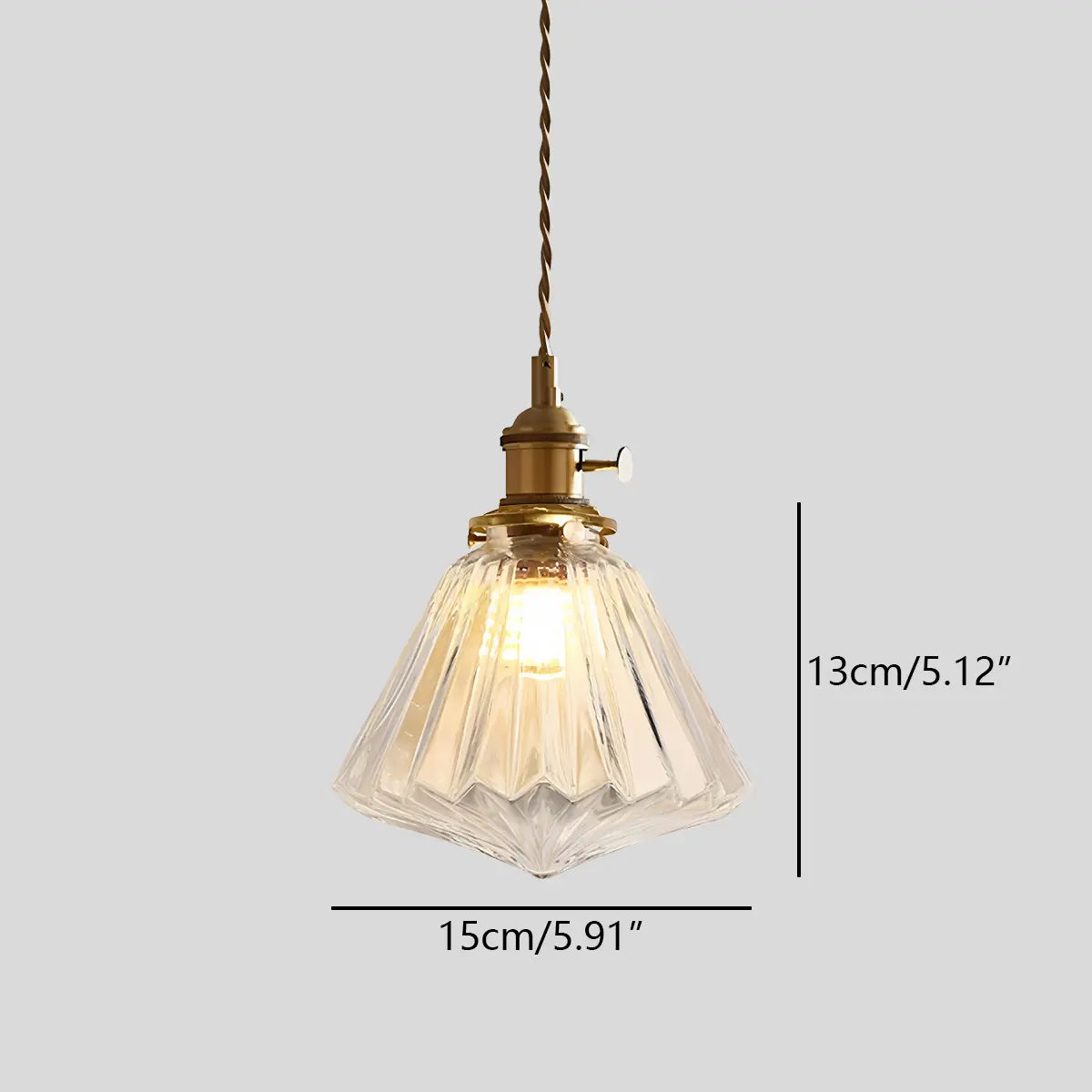 Hanglamp Glas Brons Verstelbare Kabel Woonkamer Eettafel Transparante Glazen Hanglamp Sfeerverlichting Vintage