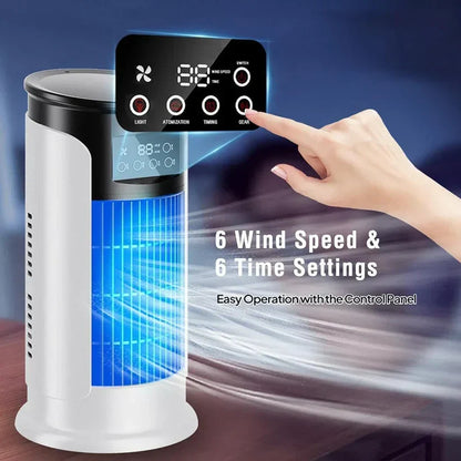 Mobiele Aircooler met Vernevelaar | Raamloze Verdampingskoeler voor Thuis en Kantoor | 300ml Watertank | Fluisterstil <23dB | Energiezuinig 18W